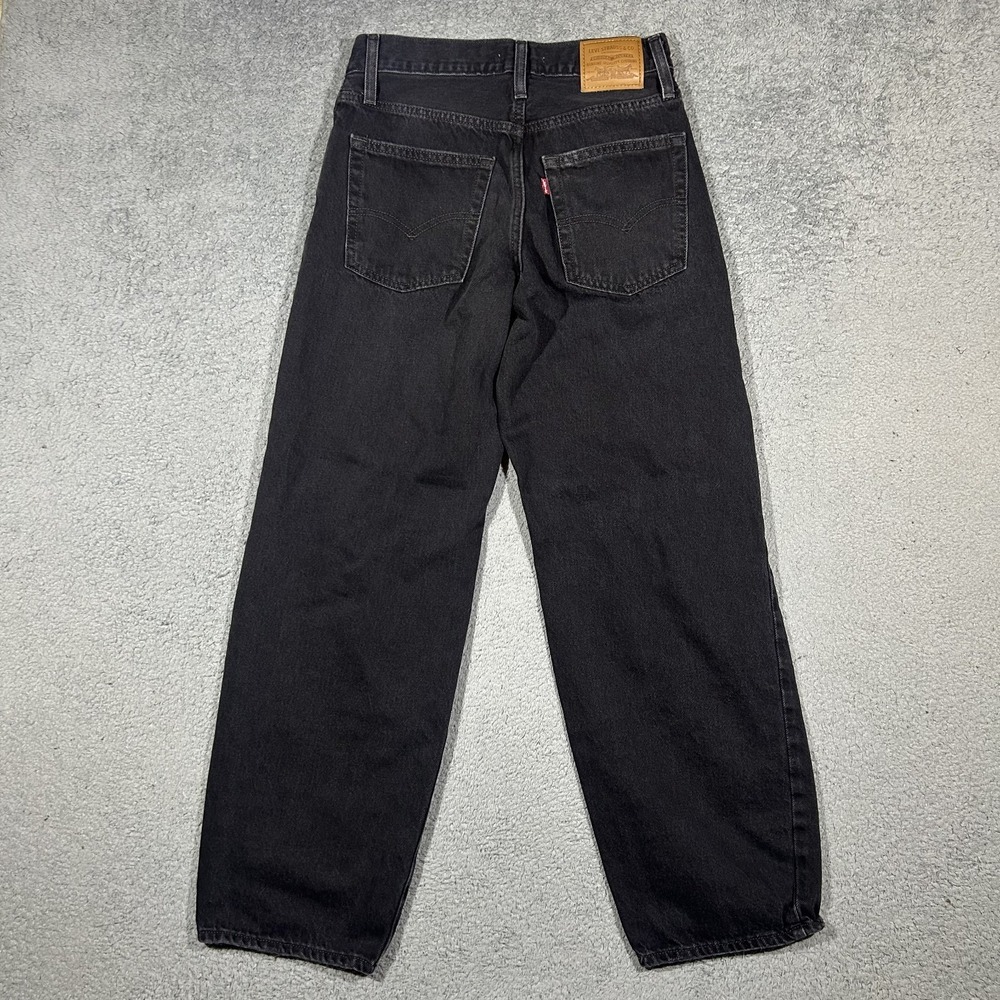 Levi's Women's Size 25 Baggy Dad Black Denim Jeans Relaxed Straight #2912 - Picture 4 of 9